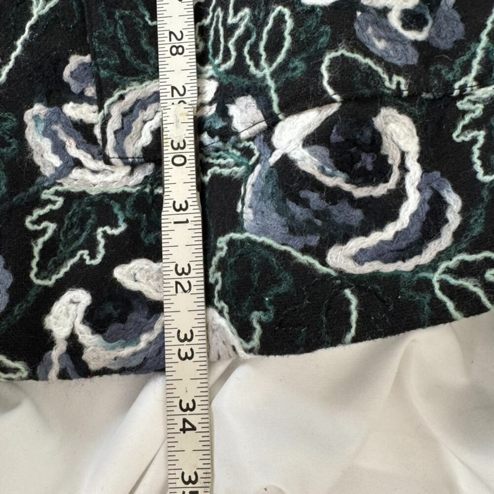 New $228 Anthropologie Floral Tapestry Embroidered Coat Hutch $260 Small Blue - Picture 8 of 15